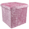 Crushed Velvet Ottoman Foot Stool Storage Box Furniture Seat Rest Cube Foldable