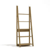 Contemporary Ladder Style Bookcase 4 Shelf Unit in Black Grey Oak White
