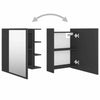 Bathroom Mirror Cabinet Grey Chipboard Washroom Wall Storage Rack Unit