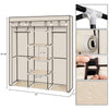 Practical Fabric Canvas Wardrobe Hanging Rail Shelving Clothes Storage Cupboard