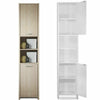 Bathroom Cabinet Shelf 2 Doors Tallboy Cupboard Tall Storage Unit White 185 CM