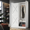 Modern Wardrobe 2 Door Storage Cabinet with Hanging Rail Matte Bedroom Furniture