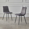 2X Grey Velvet Dining Chairs Dining Room Kitchen Office Chair Modern Padded Seat