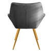 2pcs Dining Chairs Grey Velvet Padded Seat w/Gold Metal Legs Kitchen Restaurant