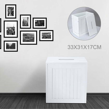 White Crisp Small Toilet Cleaning Product Storage Tidy Box Unit Bathroom