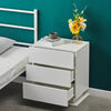 LED Light 3 Drawers Bedside Table High Gloss Cabinet Side End Table Living Room