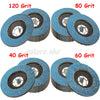 20 x Flap Discs 115mm 4'' Sanding 40 60 80 120 Grit Angle Grinding Wheels Discs