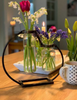 Vintage Flower Pot Industrial Style Metal Plant Vase 2 Test Tube Glass Holder