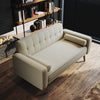 Modern 3 Seater Fabric New Foam Sofa Bed Wood Legs Double Beds with 2 Cushions