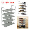 3, 4 & 5 Tier Extendable Metal Shoe Rack Space Saving Storage Organiser Shelf