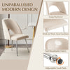 Velvet Dining Chairs Set of 2 Upholstered Seat Accent Chair Kitchen Chairs Beige