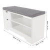 Shoe Bench Shoes Storage Rack Wooden Cabinet Padded Seat Cushion Hallway White