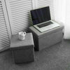 Grey Folding Storage Ottoman Pouffe Makeup Seat Foot Stool Storage Box FootStool