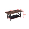 Industrial Rectangle Coffee Table 2 Tier Rustic Wood Living Room Table Metal Leg