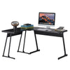 Black L-Shaped Corner Table Laptop Table Home Office Desk Wearable&Waterproof