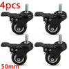 4 x Heavy Duty 50mm PU Swivel Castor Wheels 200KG Trunk Furniture Caster Rubber
