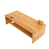 Bamboo Monitor Stand Laptop Computer Screen Riser Rack w/Storage drawer UK
