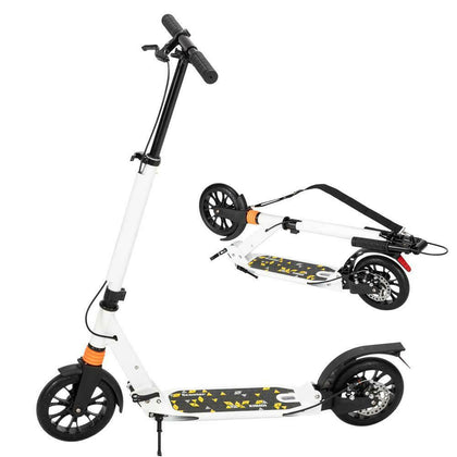 Large Adult Teens Aluminium Kick Scooter Folding Dual Braking Adjustable Height