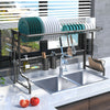 Over The Sink Drying Rack Adjustable 60-96cm Kitchen Stainless Dishes Drainer UK