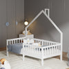 Kids Bed Single Bedstead House Bed Frame Pine Wood Children Bedroom Furniture