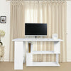 White L-Shaped Corner Computer Desk Workstation PC Laptop Table with Bookshelves