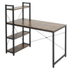 Vintage Rustic Computer Desk with 4 Tier Bookshelf Storage Unit Study Work Table