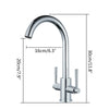 Modern Kitchen Sink Mixer Taps Swivel Spout Dual Lever Tap Mono Faucet Waterfall