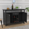Farmhouse Kitchen Storage Cabinet Sideboard with 9 Wine Rack Buffet Cupboards