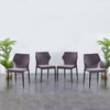 2X4X Dining Chairs Set Velvet Padded Seat Metal Legs Kitchen Chair Home Office