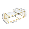 Square Coffee Table Set Sofa Tables Nested Side Living Room Home Marble Vein UK