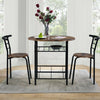 Small Table And 2 Chairs Breakfast Bar Kitchen Dining Room Furniture Set Brown