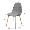 Set of 4 Dining Chairs Fabric Padded Seat Metal Legs Office Kitchen Lounge Chair