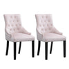 2pcs Accent Knocker Velvet Soft Fabric Dining Chairs Studded Padded Armchairs UK