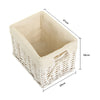 Pair of Wooden Bedside Tables Night Stand Cabinet Storage Drawer Wicker Basket.