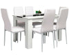 Wood Dining Table and Chairs 4 / 6 Set Pu Leather Seat Kitchen Room Furniture