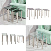Nest of 3 Black Clear Glass Side End Lamp Sofa Table Metal Legs Living Room