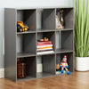 Hartleys Grey 9 Cube Modular Square Storage/Shelving 3 Tier Shelf Display Unit