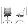89-98cm Office Chair Mesh Fabric Swivel Desk Chair Home Study Chair with Wheels