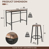 Bar Table and Stools Dining Set Industrial Metal Frame Kitchen Dining Table Set