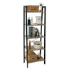 5 Tier Bookcase Rustic Shelf Unit Display Bookshelf Shelving Rack Free Standing