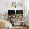 Industrial Style Desk with Storage Monitor Shelf Workstation Writing Table Unit