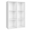 Storage Cube 6 Shelf Bookcase Wooden Display Unit Organiser White Furniture