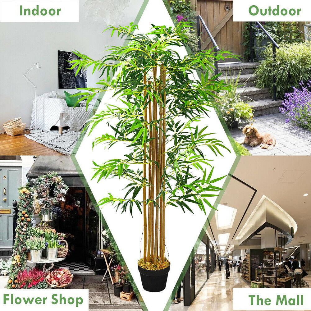 5FT Tall Large Artificial Bamboo Tree in Pots Indoor Plant Outdoor Garden Decor