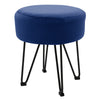 Velvet Padded Footstool w/ Metal Hairpin Legs Living Room Bedroom Hallway Stool