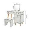 Vanity Flip-up Mirror Storage Dressing Table w/ 3 Drawers 1 Door Stool Set UK