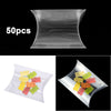 50Pcs Pillow Favor Gift Box Wedding Party Favour PVC Candy Snacks Candy Boxes.