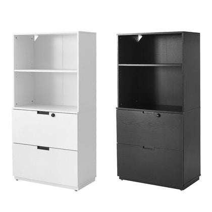 Filing Cabinet Free Standing Display Cupboard File Cabinet with 2 Drawer 1 Shelf
