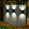 2PCS Super Bright LED Solar Powered Wall Lights Door Fence Outdoor Garden Lamp