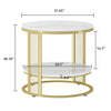 Thick Round Marble Coffee Table w/ Storage Living Rooms Bedrooms Entryway Decor