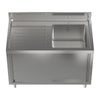 Commercial Stainless Steel Sink Single Bowl Cabinet Storage Restaurant Kitchen